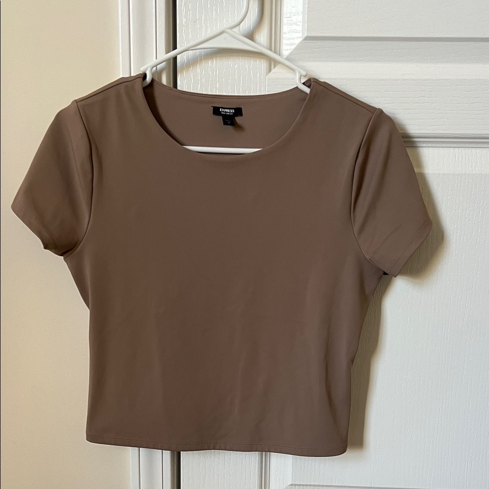 Express Taupe Crop Top